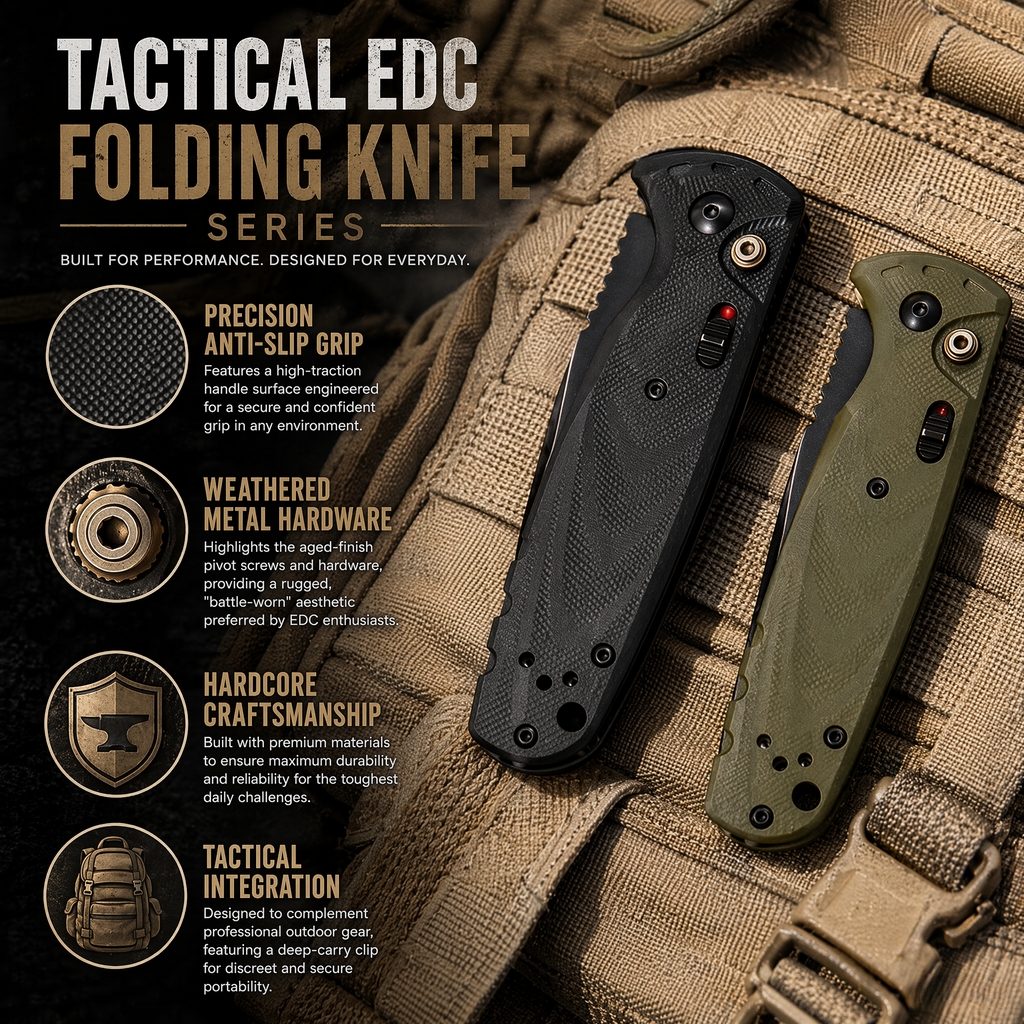 Premium Pocket Folding EDC Tool with Durable D2Steel,G10 Handle;Smooth One-Hand Use for EverydayCarry; Reliable Outdoor Gear for Daily Tasks, Hiking,Camping,Travel,Fishing and Working . Practical, High-Quality Gift Choice for Men